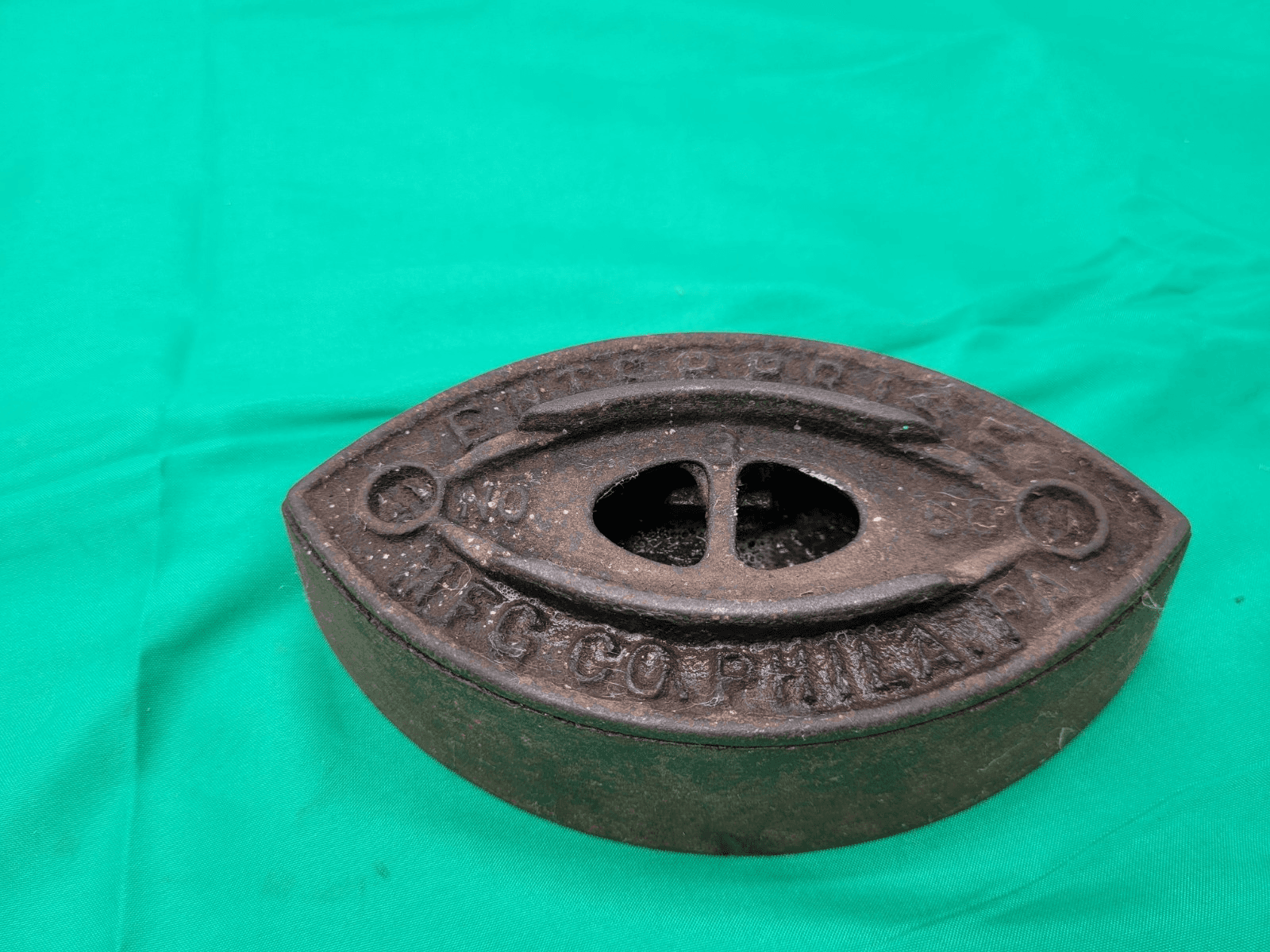Antique Cast Iron Sad Iron Heater Base Stand “MFG CO PHILA” Primitive Laundry