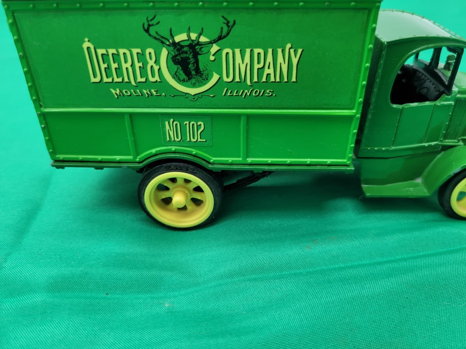 Vintage John Deere & Company No. 102 Toy Bank Truck Green Delivery Truck