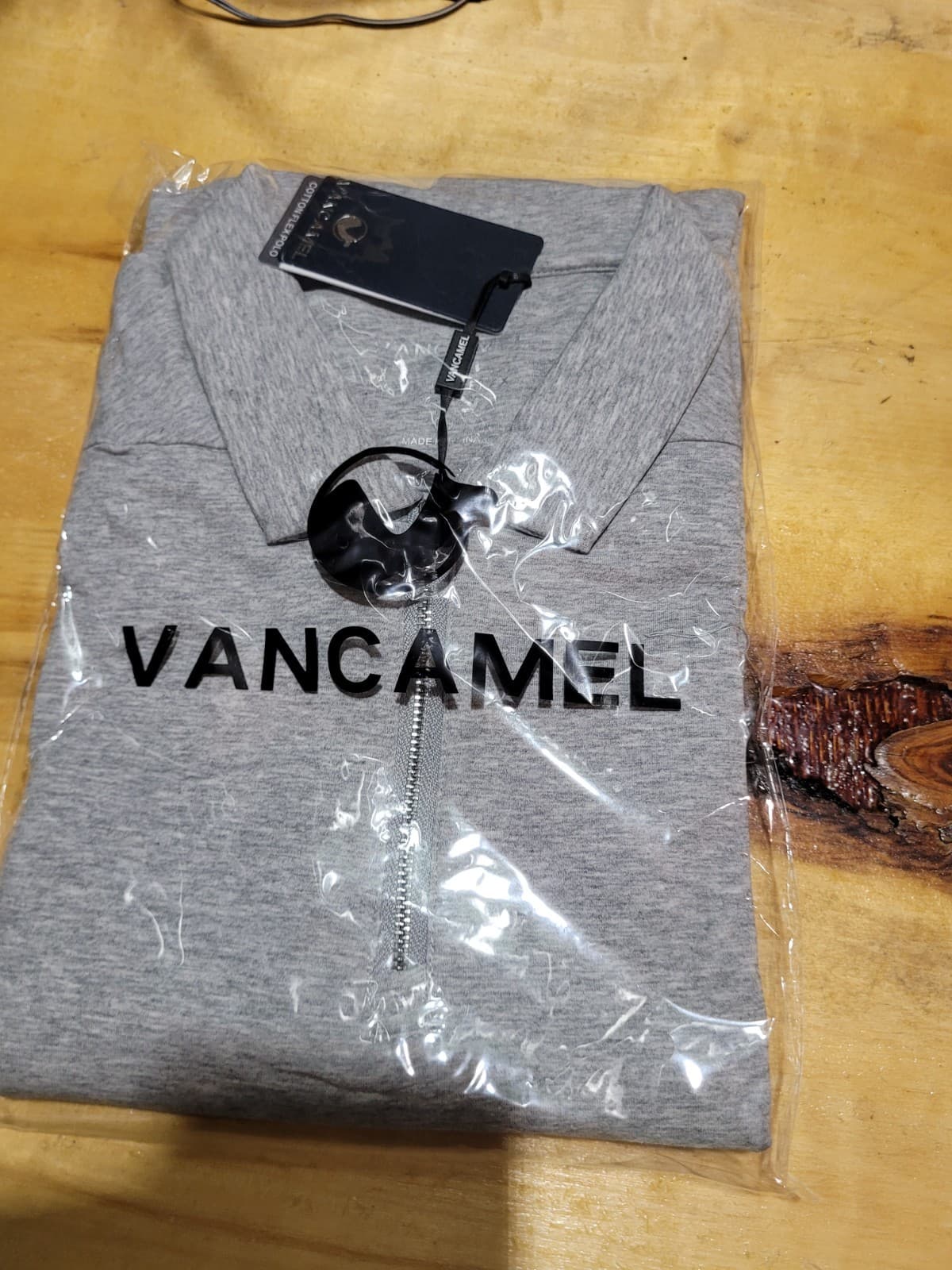 Men's XL Grey zippered Polo