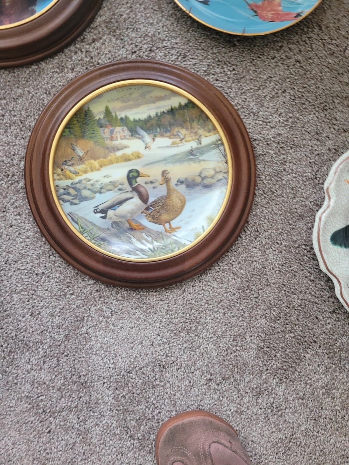 Vintage Framed Mallard Duck Print – Wildlife Cabin Wall Decor