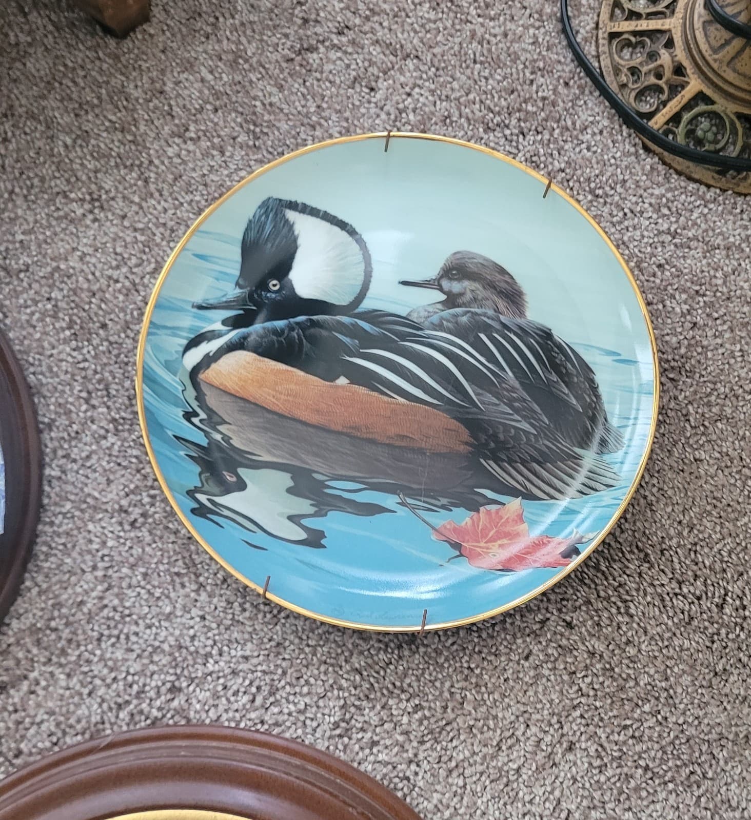 Decorative Hooded Merganser Collector Plate – Wildlife Waterfowl Wall Decor