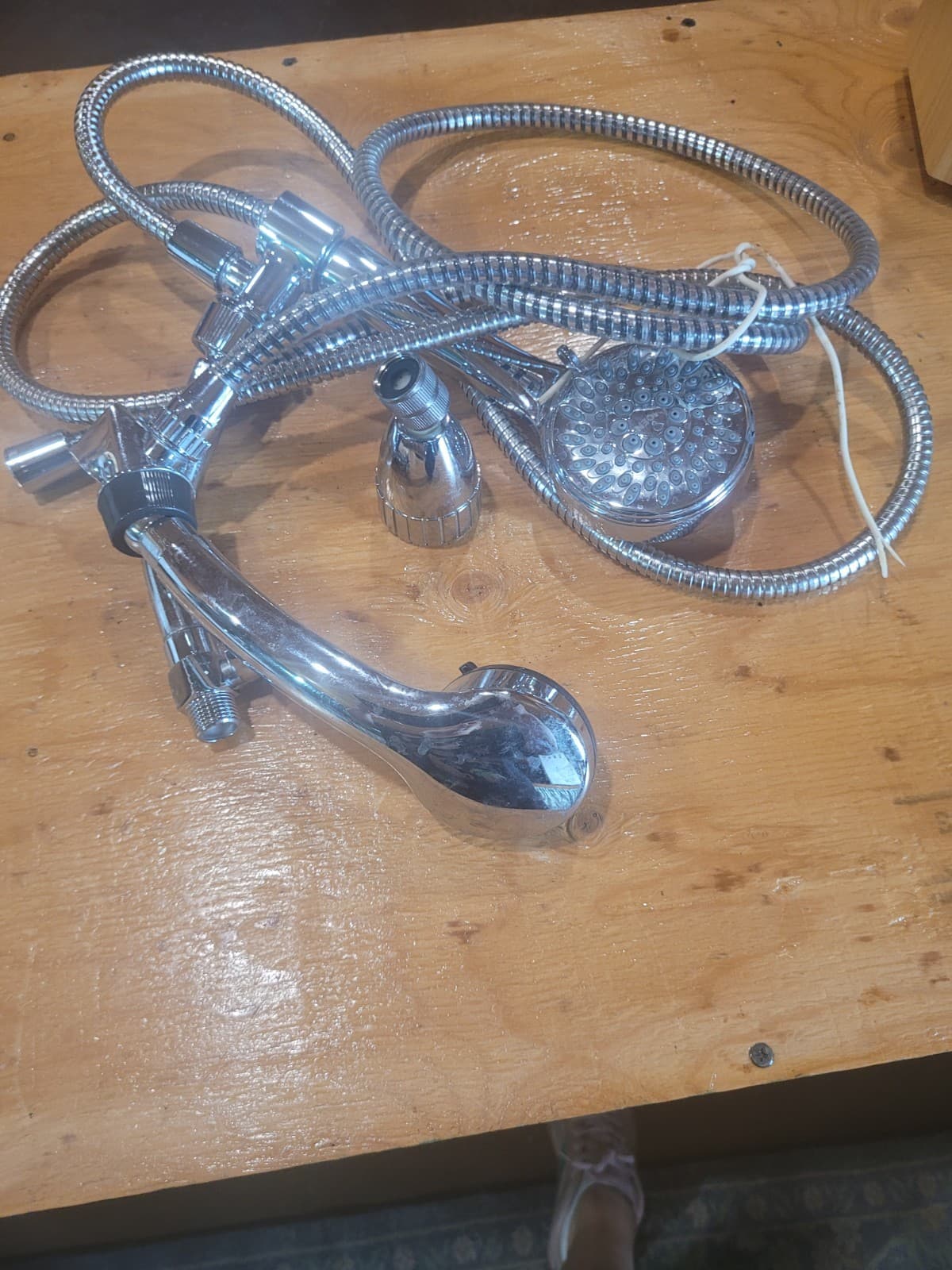 Handheld Shower Head Set with Hose & Diverter Valve – Chrome Finish