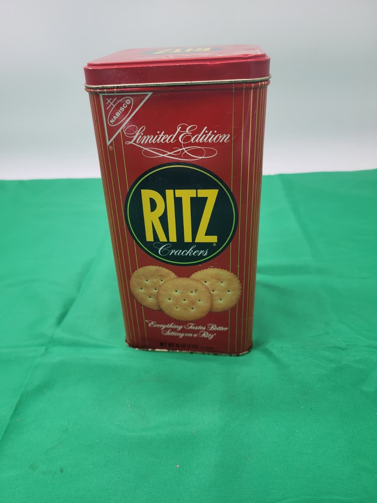Limited Edition Ritz Crackers Tin Nabisco Red Metal Storage Collectible Cookie T