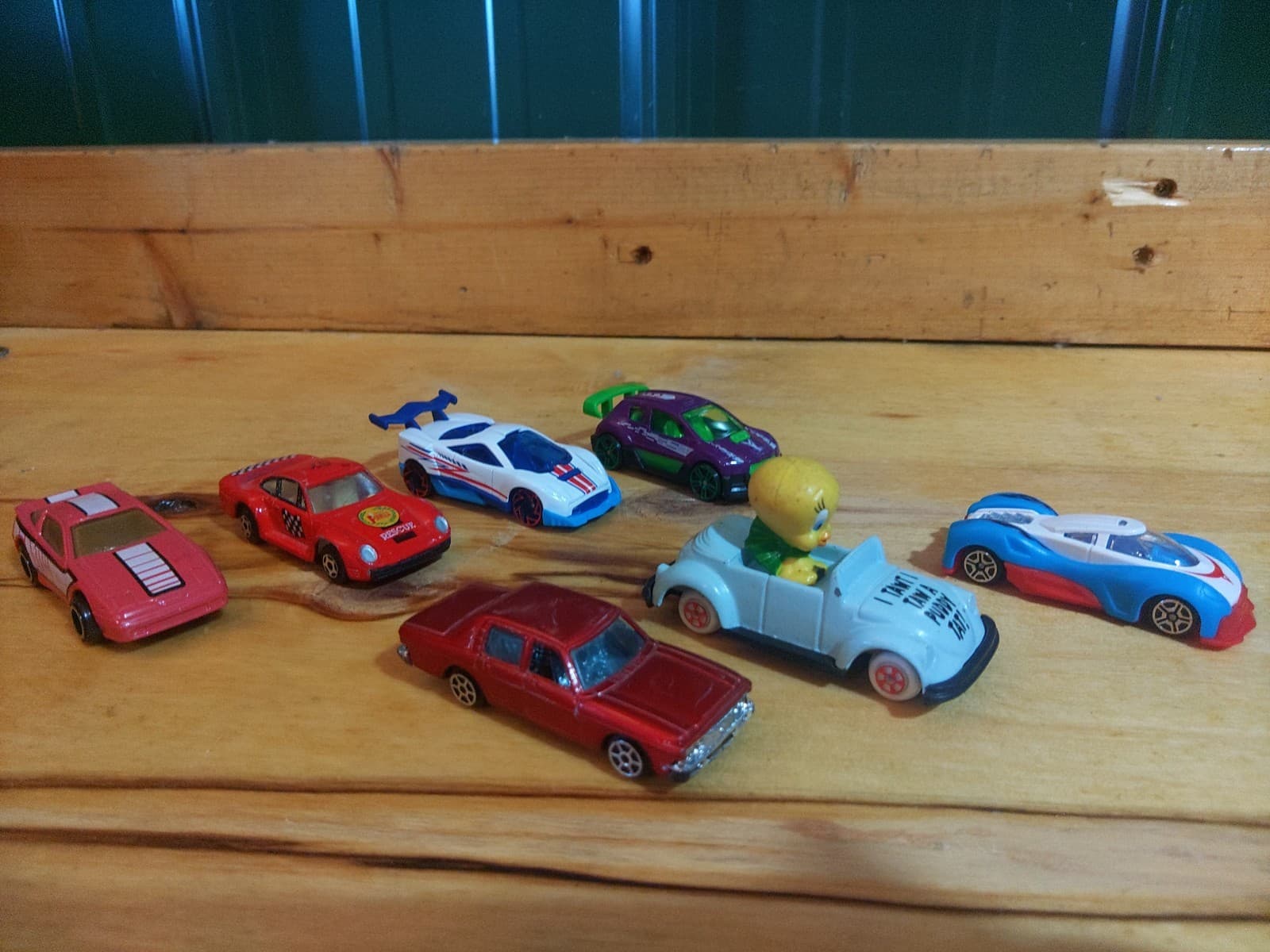 Hot Wheels & Die-Cast Vehicle Lot – 8 Cars | Porsche, Tweety, Race Cars, Mixed C