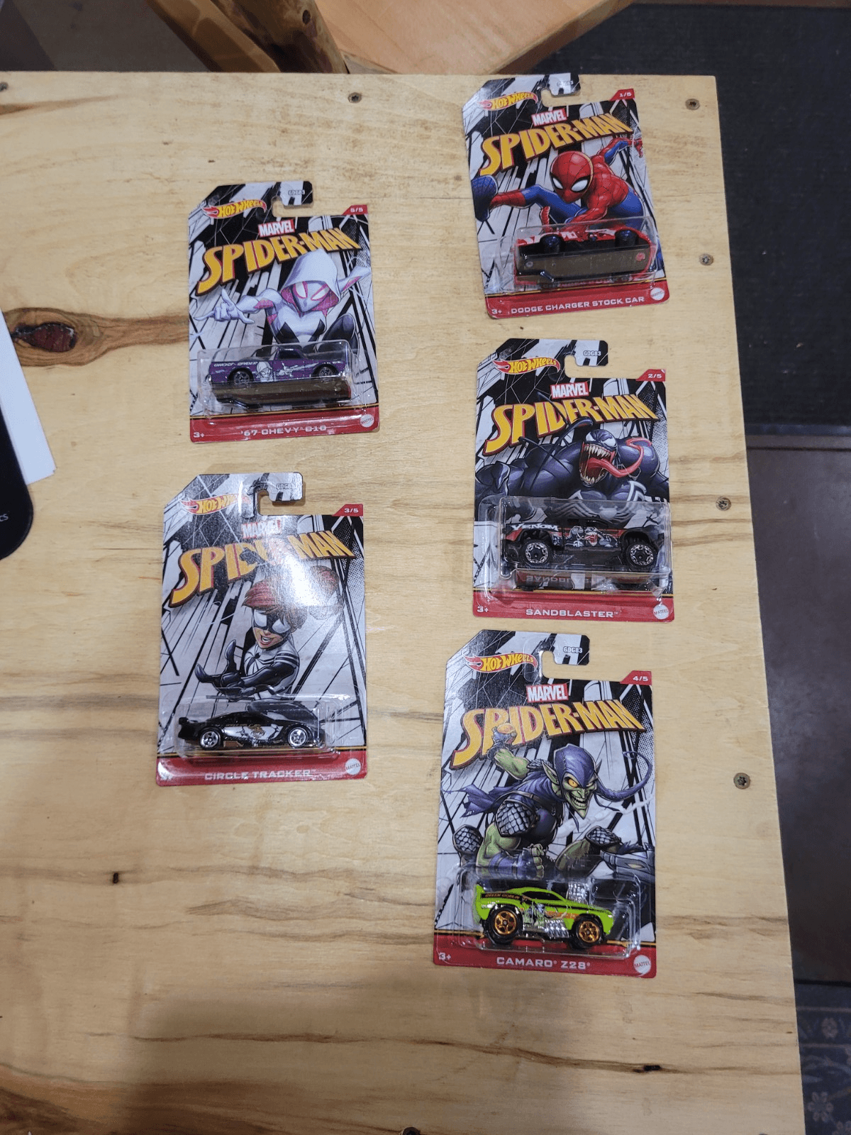 Hot Wheels Marvel Spider-Man Complete 5-Car Set – Sealed Die-Cast Collection