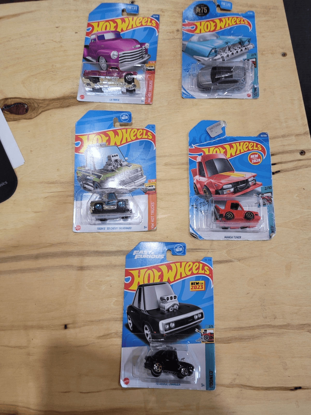 Hot Wheels Mixed Lot – 5 Sealed Cars – Tooned, HW Hot Trucks & Tuned Series