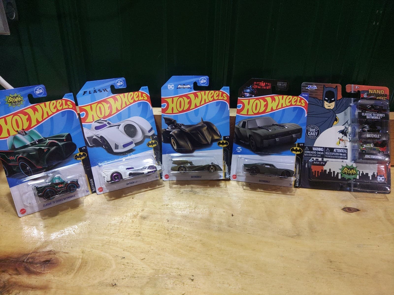 Hot Wheels Batman Batmobile Collection – 5 Sealed Cars + Jada Nano Batman Set