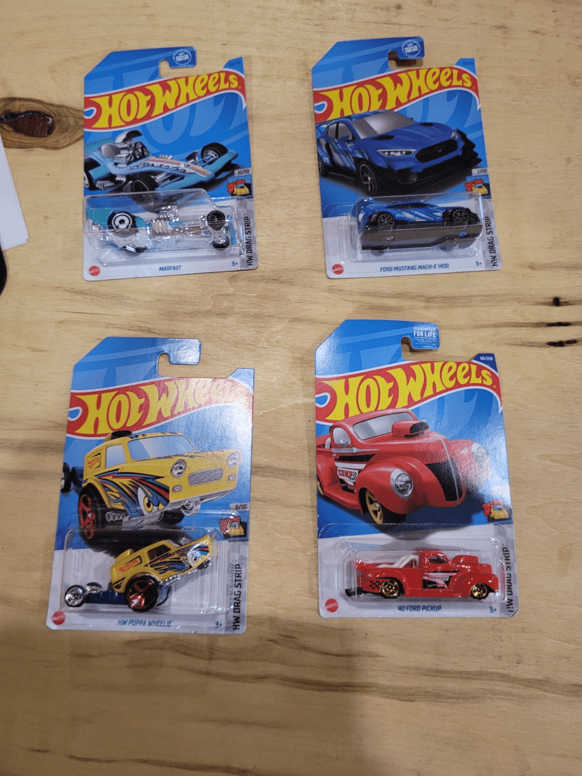 Hot Wheels HW Drag Strip Set – 4 Sealed Cars – Mustang RTR, '40 Ford Pickup, Mad