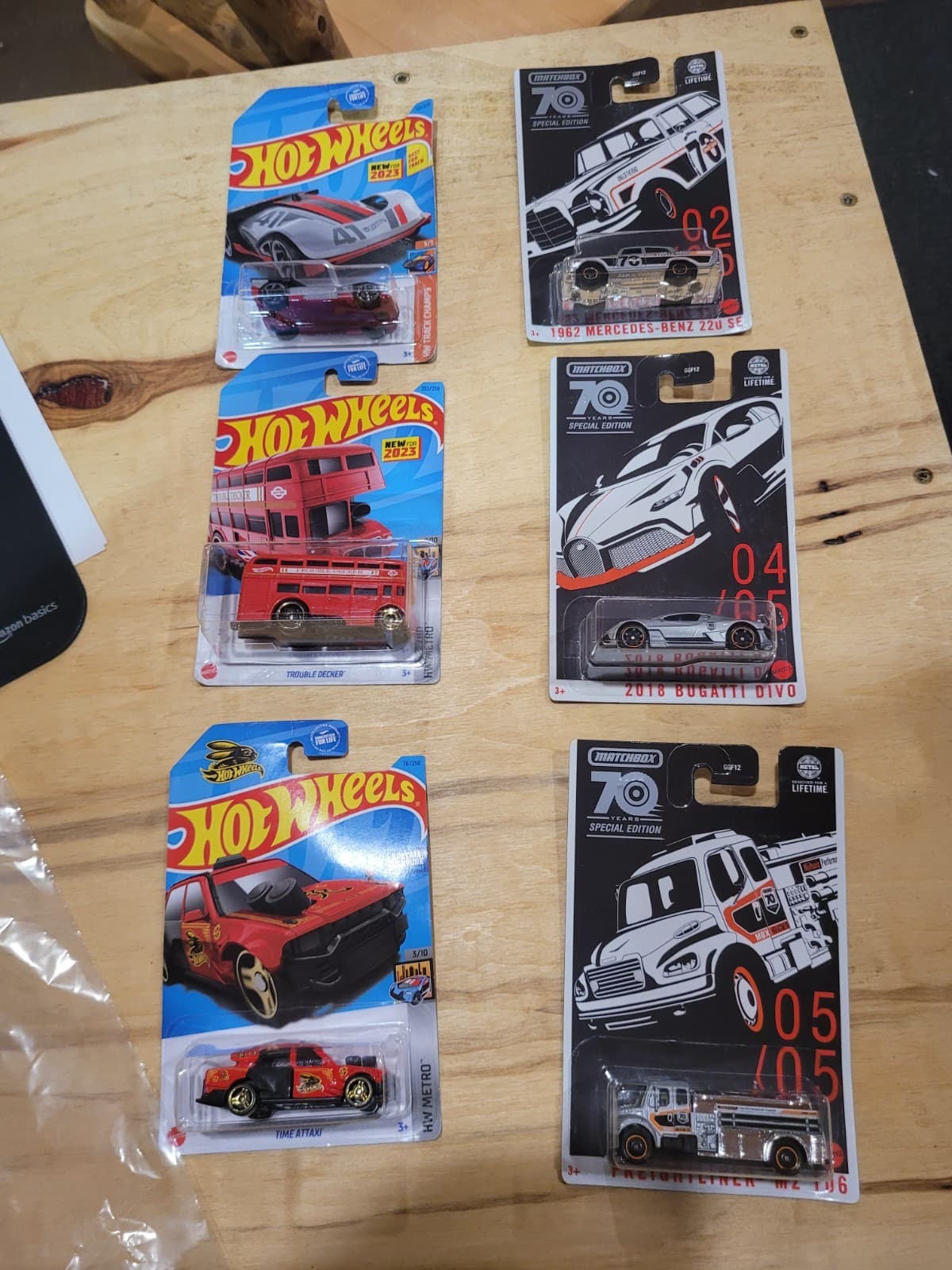 Hot Wheels & Matchbox Diecast Lot – 6 Sealed Cars | 2023 & Matchbox 70th Anniver