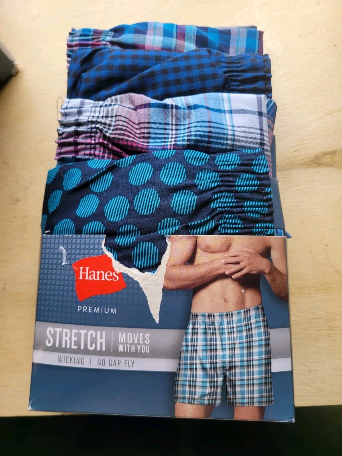 Hanes Premium Size Small 28-30" Men's Wicking Boxers 3 Pack