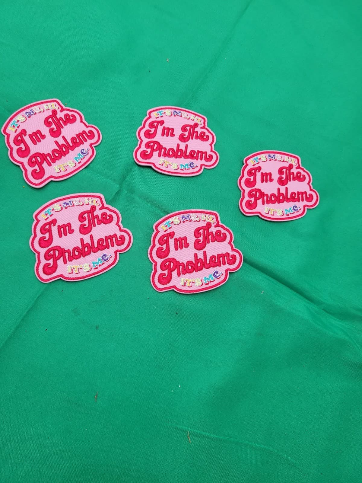 Lot of 5 “I’m The Problem It’s Me” Embroidered Iron-On Patches Pink Funny DIY