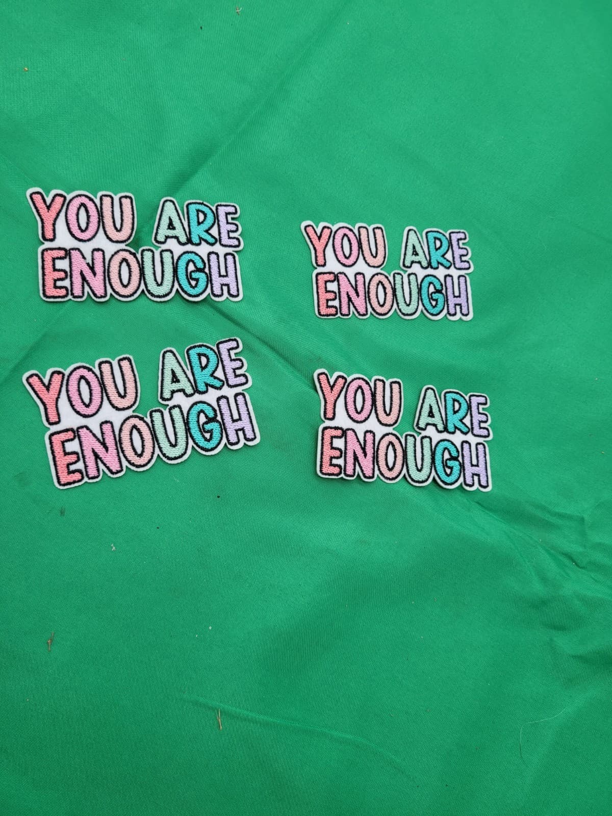 Lot of 4 “You Are Enough” Embroidered Iron-On Patches Positive Inspirational