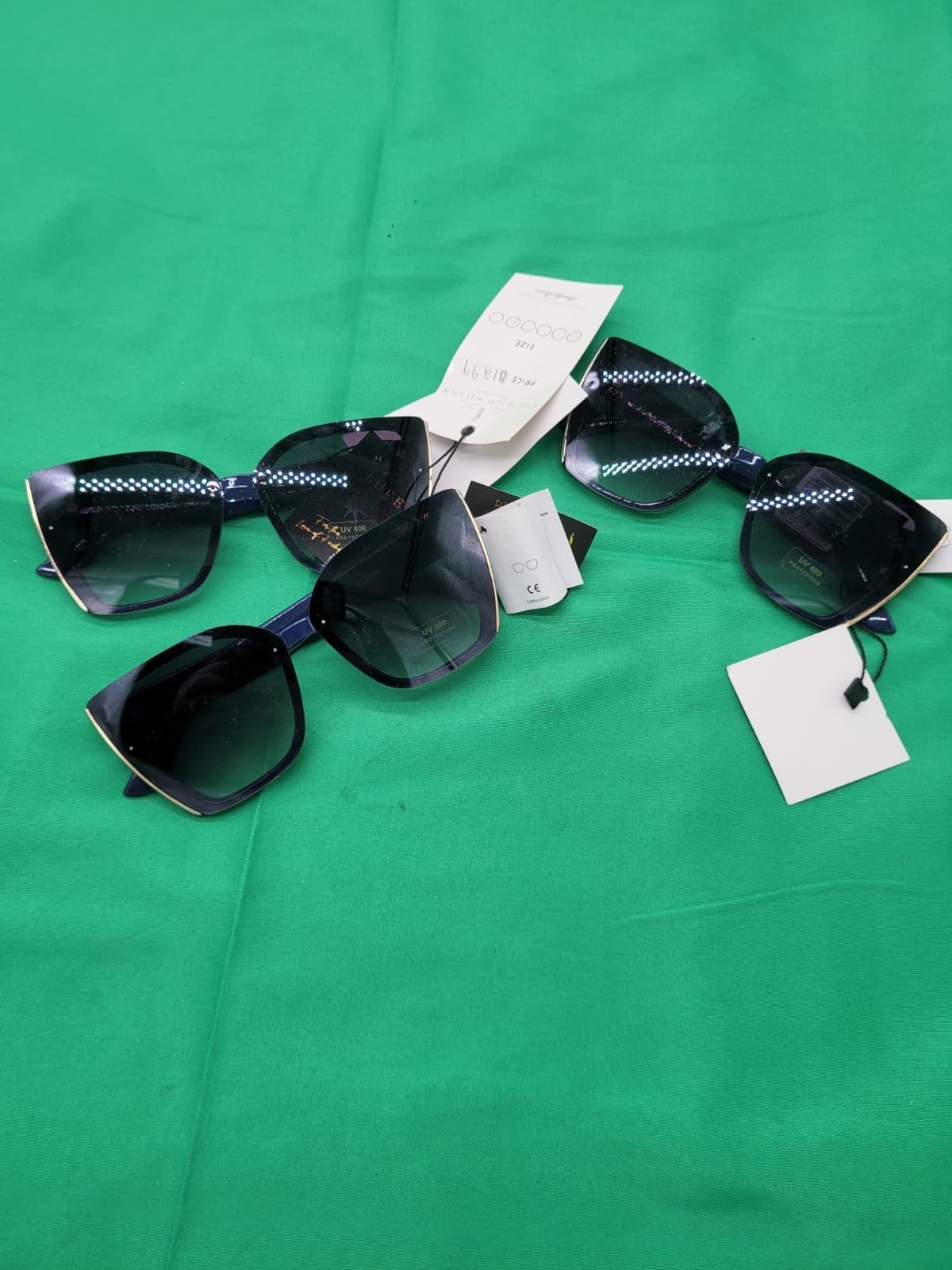 Ellison Oversized Square Sunglasses Navy Blue & Gold Women’s UV400 Fashion Shade