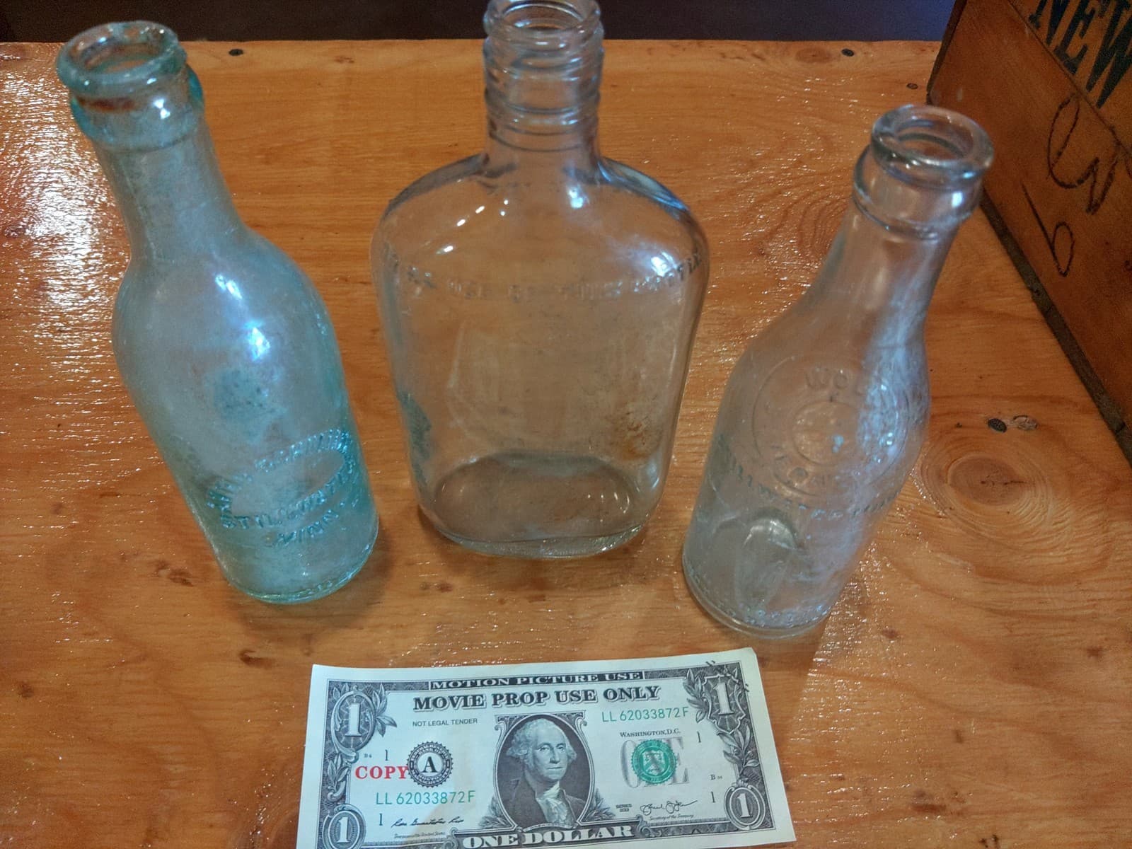 Antique Embossed Glass Bottle Lot – Stillwater, MN, House of Three Sons & Kolo B