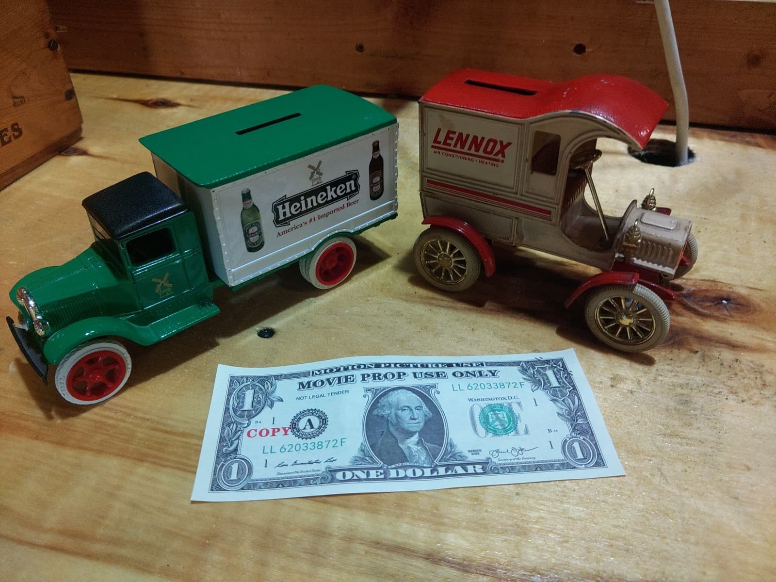 Two Vintage Die-Cast Metal Coin Banks
