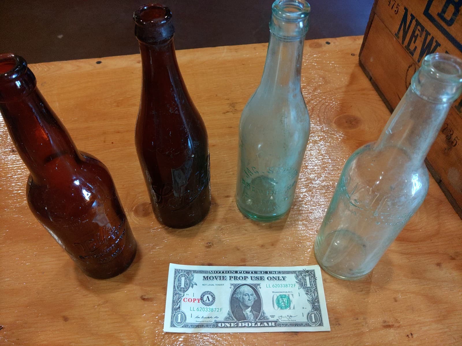 Vintage Embossed Glass Bottle Lot – Schlitz, St. Paul Brewing & Stillwater Soda