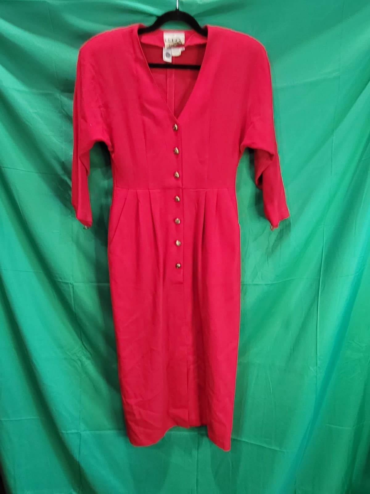 Vintage Kenar 100% Wool Button Front Dress – Women's Size 8