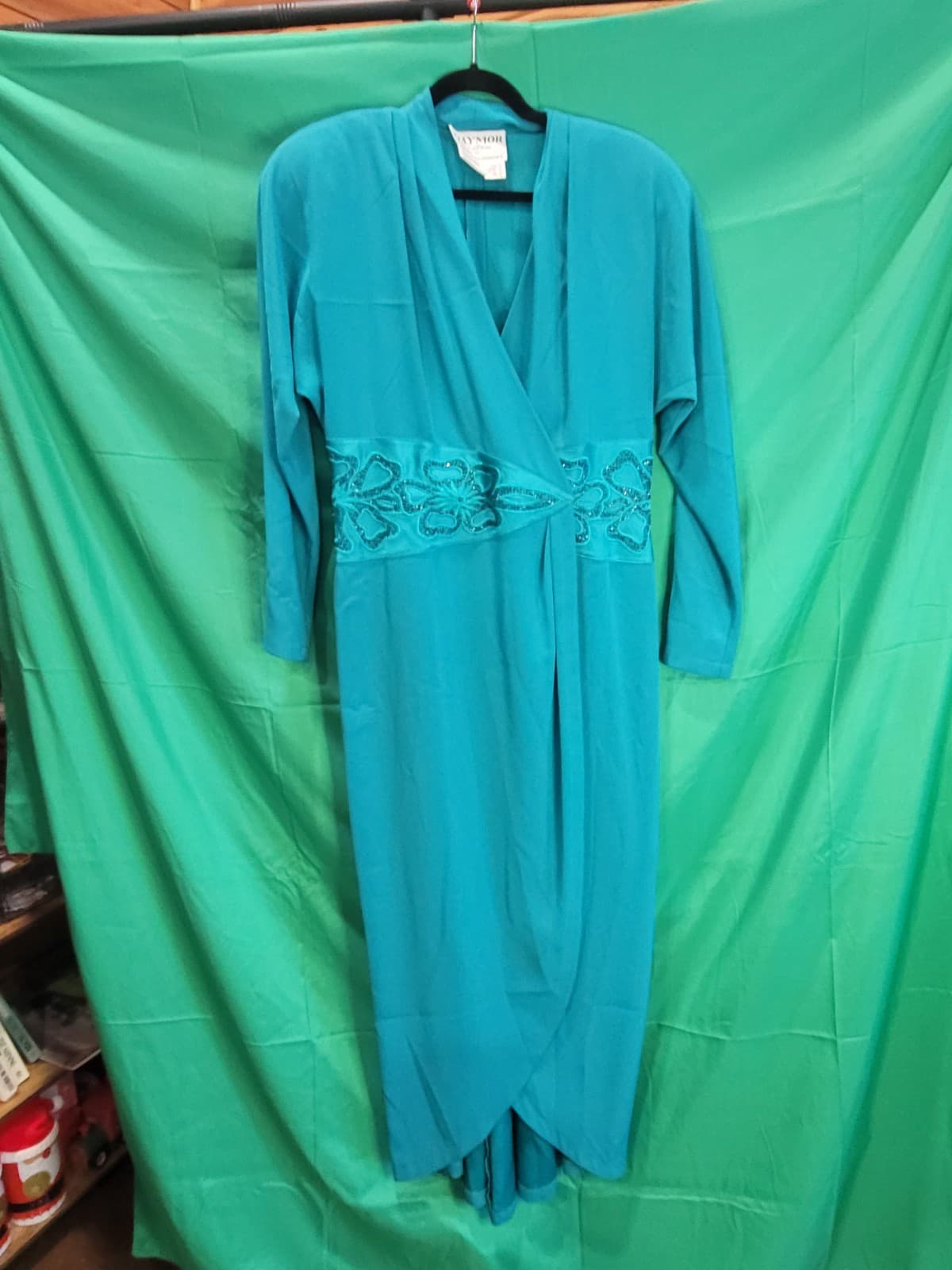 Daymor Couture by Claude Ferreira Teal Formal Dress – Size 12