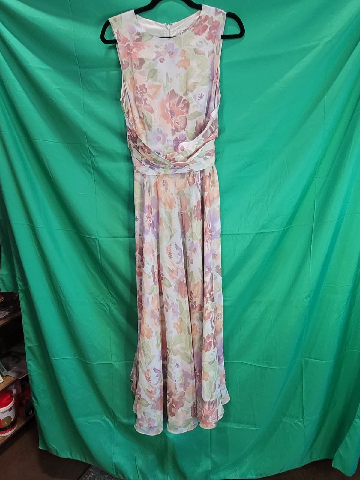 Adrianna Papell 100% Silk Floral Maxi Dress – Women's Size 10