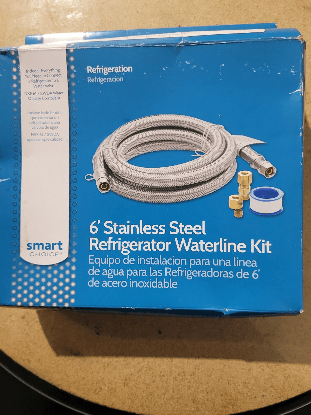 Smart Choice Stainless-Steel Refrigerator Water Line Kit - Silver