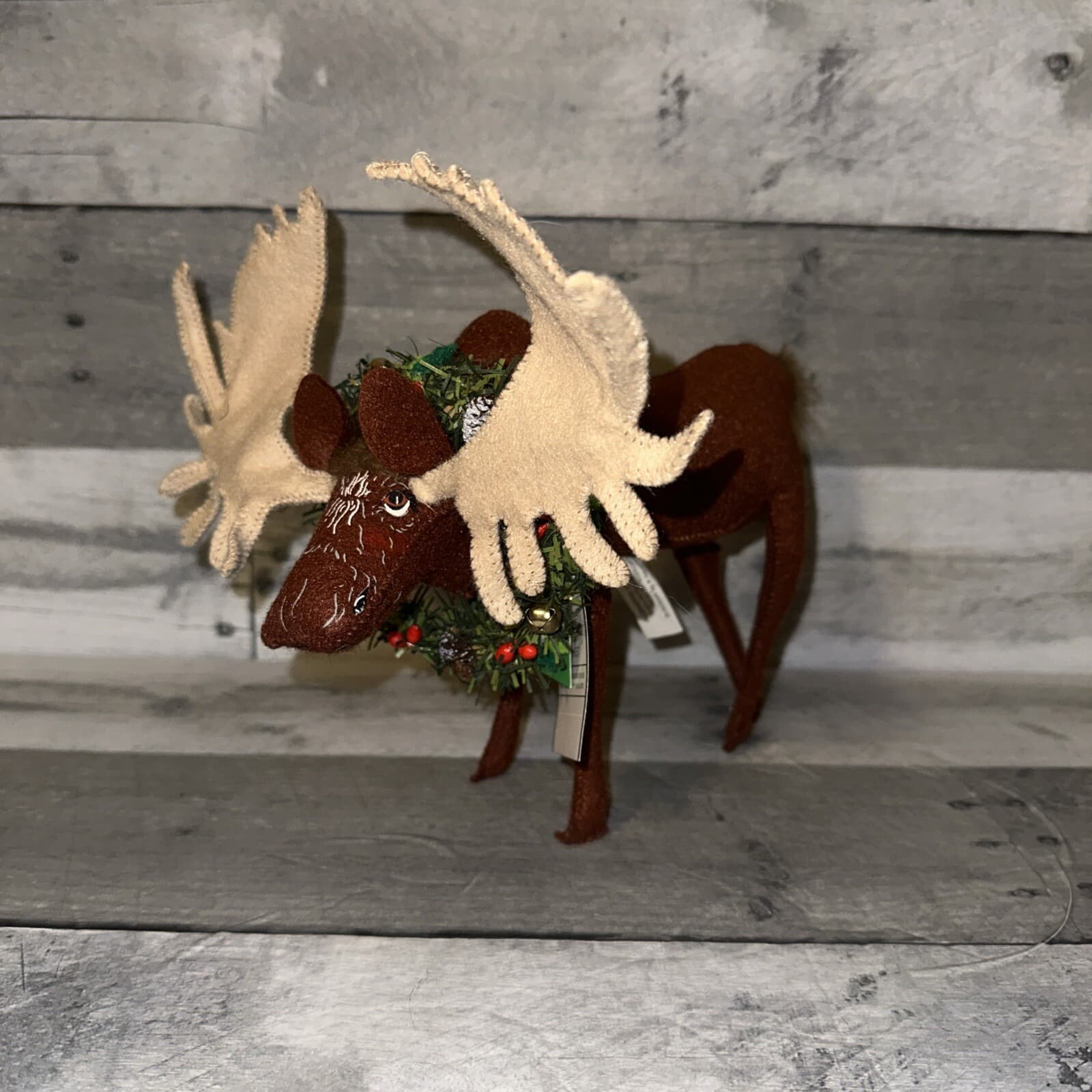 Annalee 2006 Holiday Moose 9" Brown Doll Christmas wreath w/ TAGS Cute RARE
