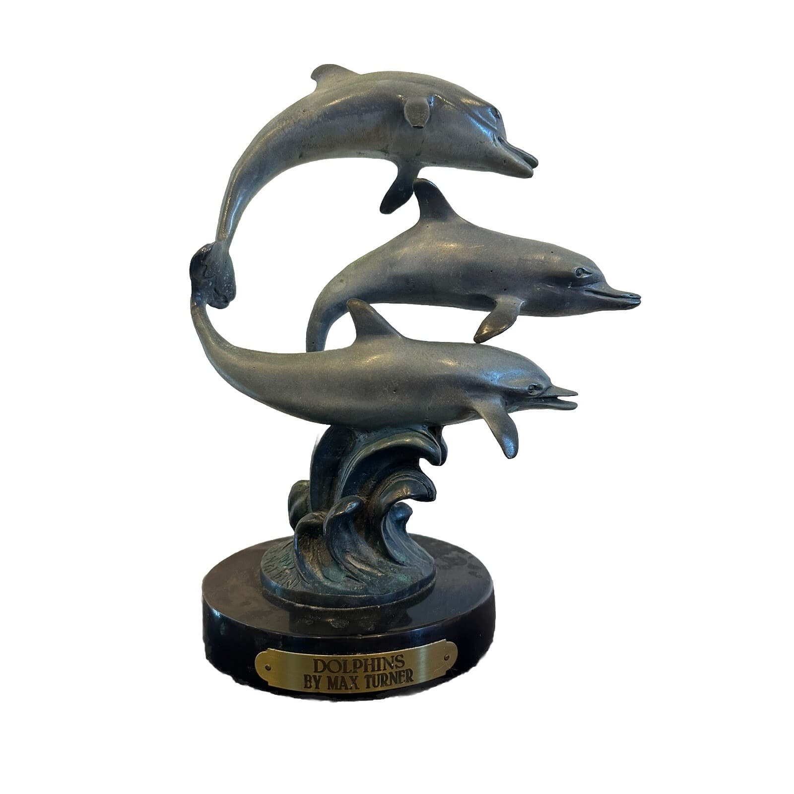 Dolphins By Max Turner Bronze Statue Mario F. Nardini 1992