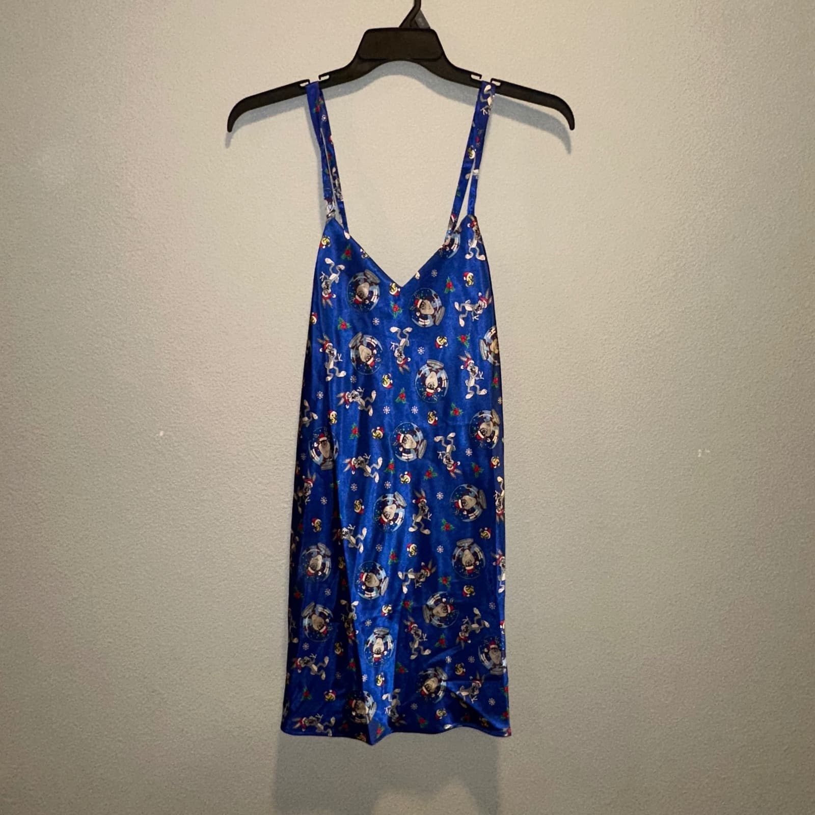 Looney Tunes Classic Collection Blue Holiday Sleep Dress Women's Size L