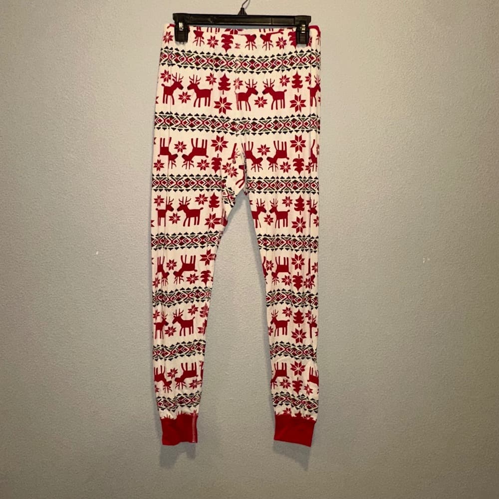 Hanna Andersson Organic Cotton Reindeer Fair Isle Pajama Pants Size L