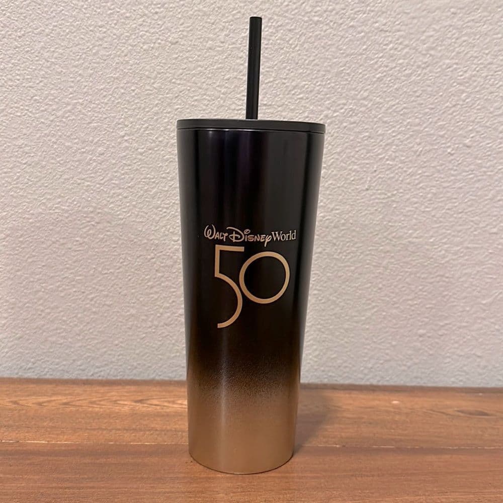 Starbucks Walt Disney World 50th Anniversary Black & Gold Tumbler New in Box