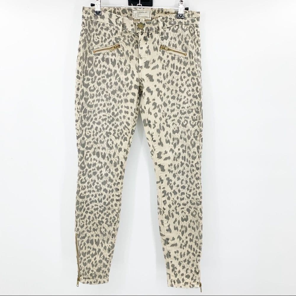 Current/Elliott Soho Zip Stiletto Leopard Jeans