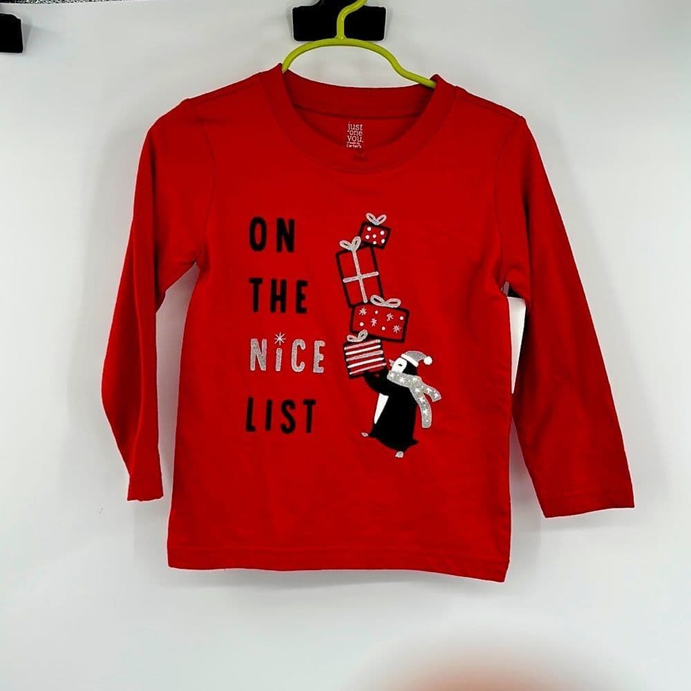 J.O.Y. By CARTERS On The Nice List LS Tee Sz 2T NWT