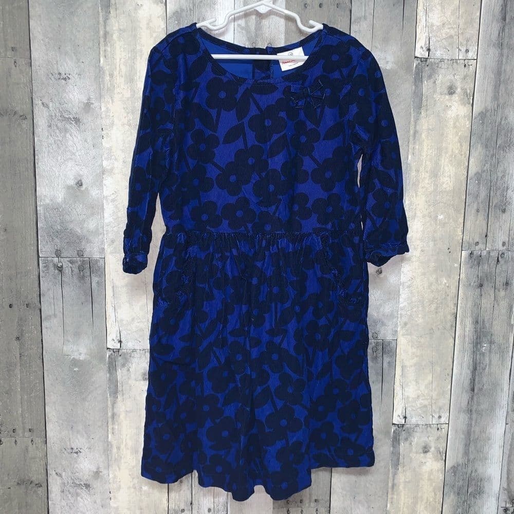 Hanna Andersson Blue Floral Dress Sz 130 (8)