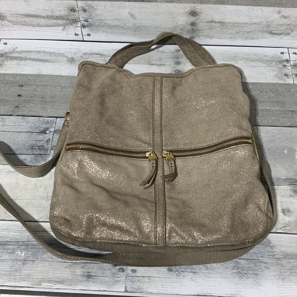 Fossil Metallic Fold Over Purse