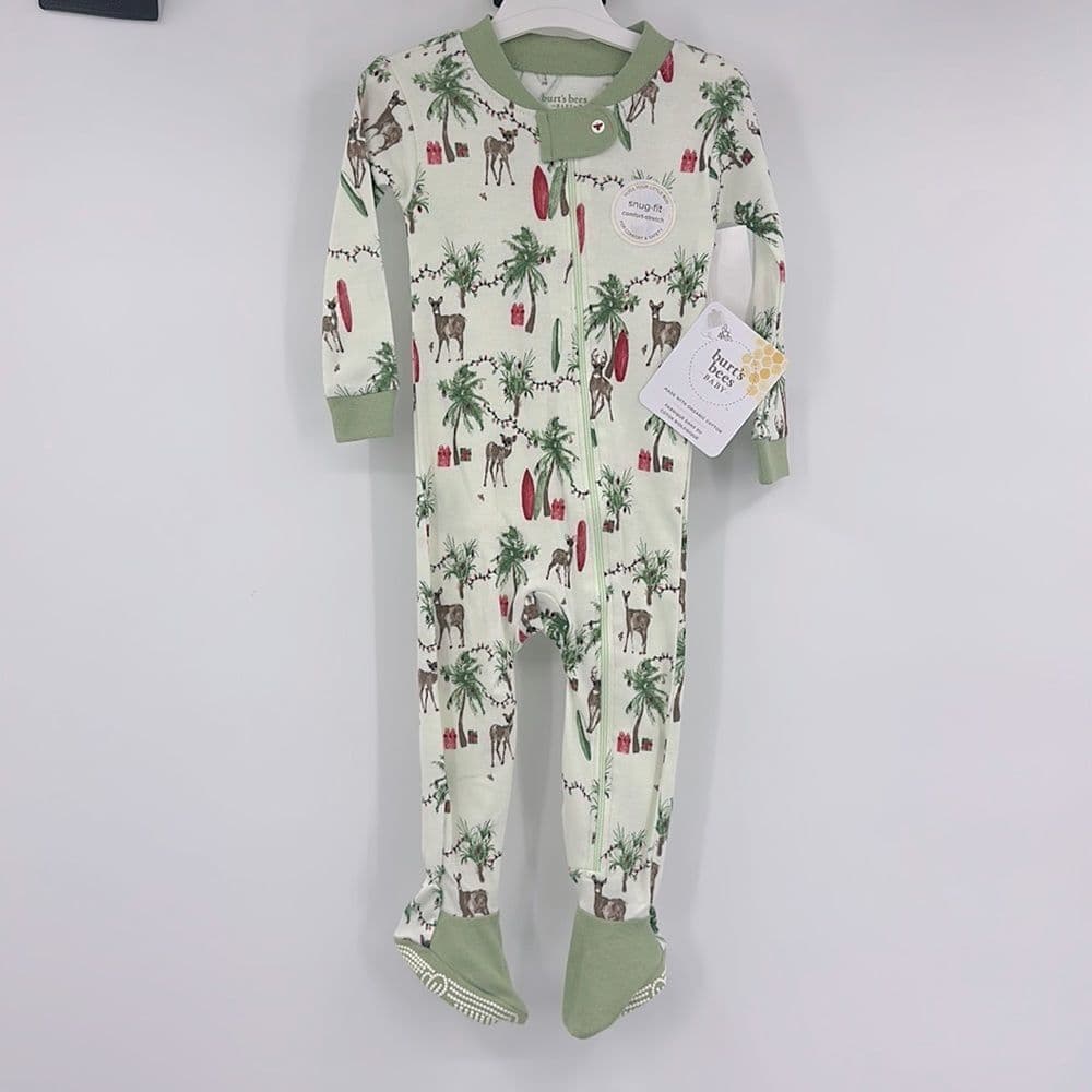 Burt’s Bees Palmtree Dear Christmas Sleeper Sz 6-9m NWT