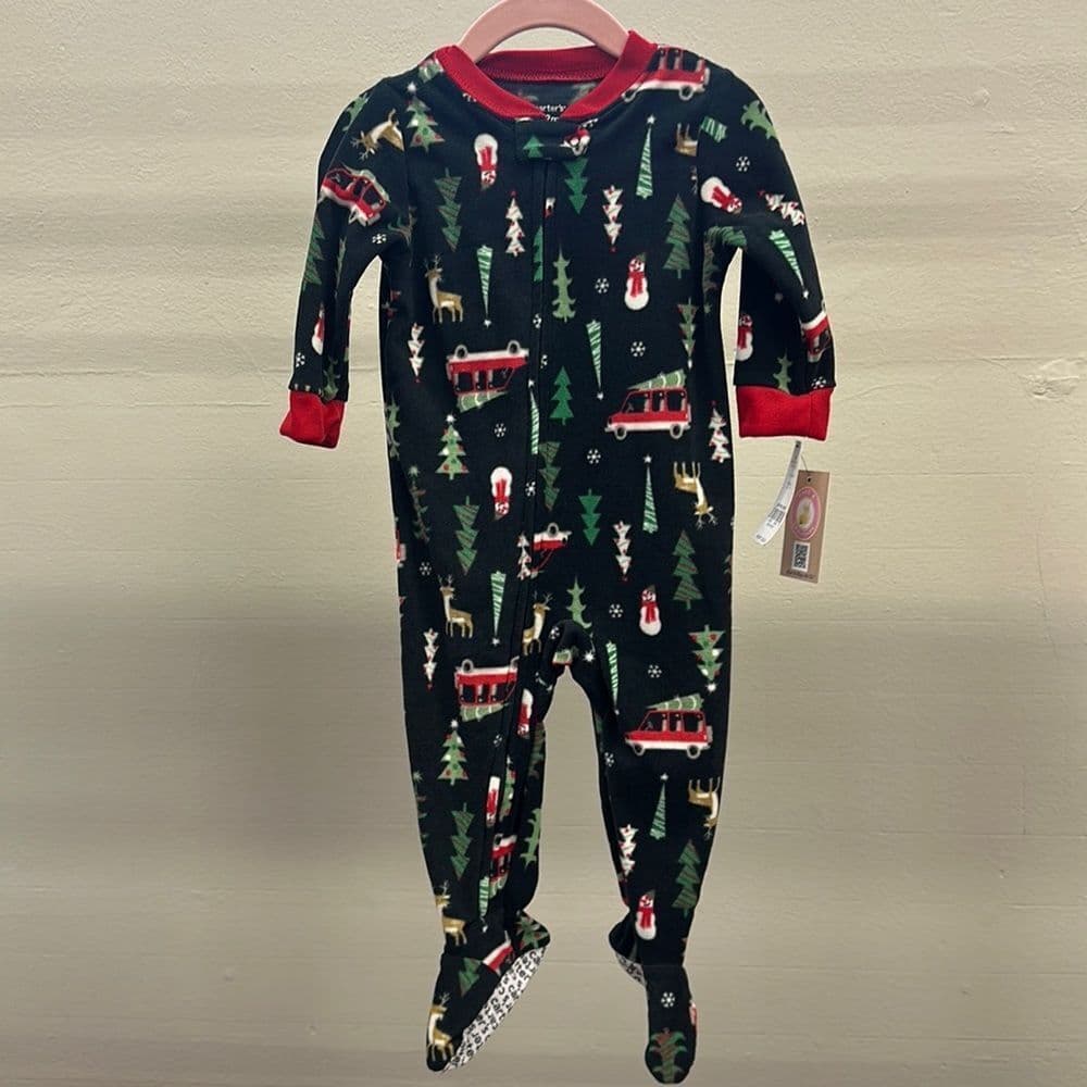 Carters Fleece Holiday Sleeper Pjs 12m NWT