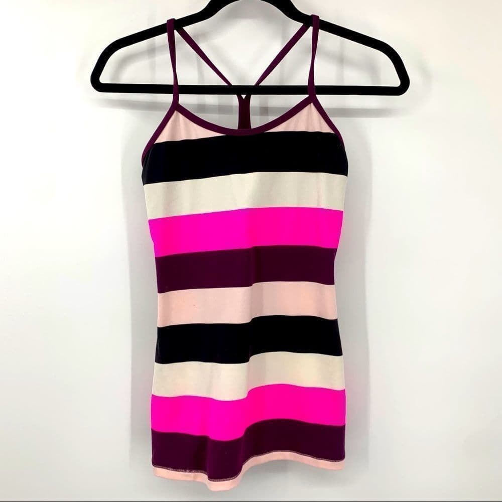 Lululemon Striped Racer Back Bra Tank Women’s 4