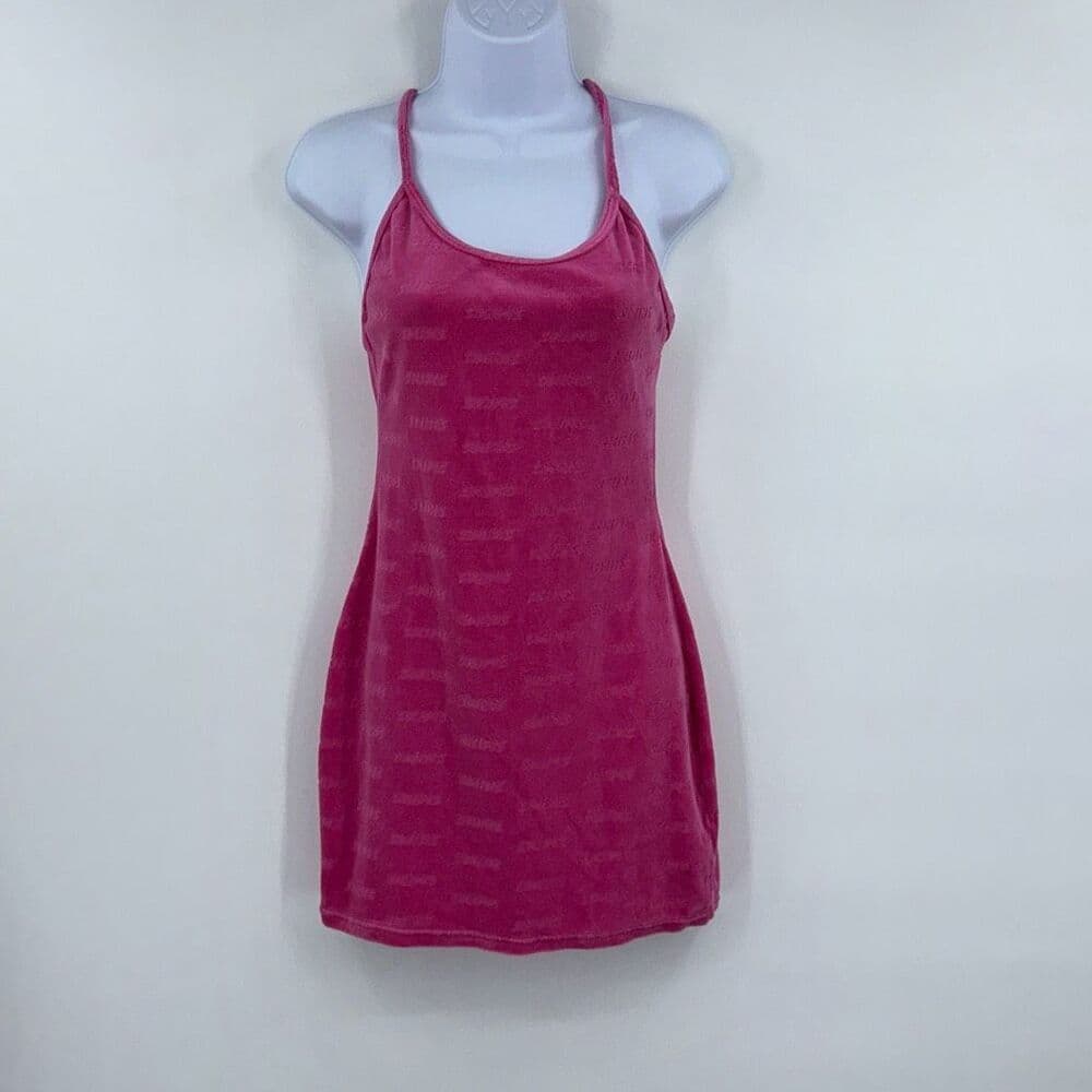 Skims Terry Cloth Pink Spell Out Dress Sz S