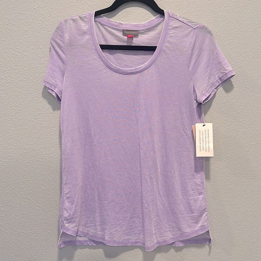 Vince Camuto Purple Butnout Tee NWT Sz XS