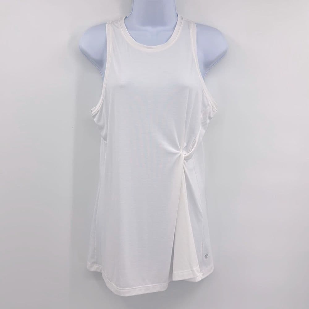 Athleta White Tank with Twist Detail Sz M