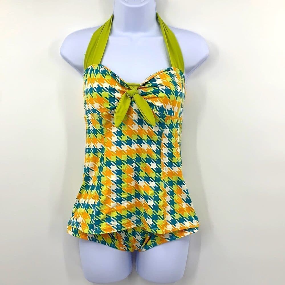 Popina One Piece Swimsuit Vintage Style Sz Med