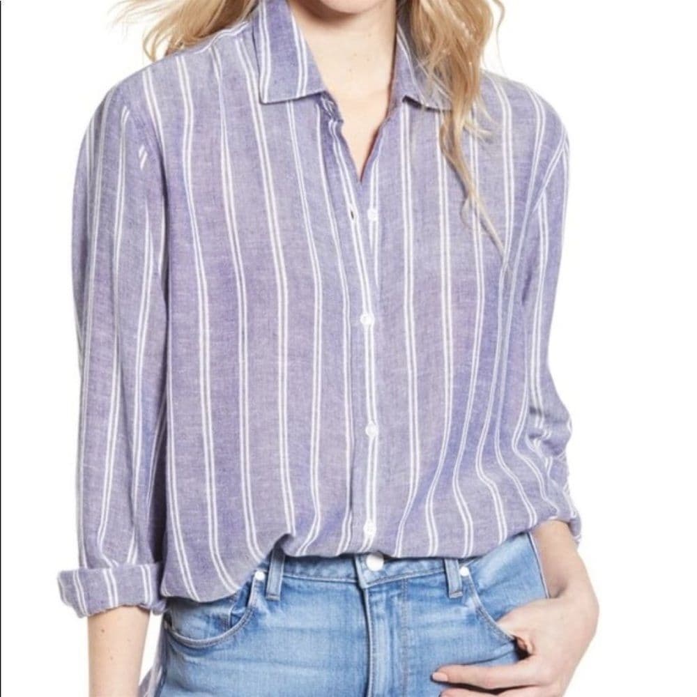 Rails Sydney Artic Stripe Button Up Top Sz XS