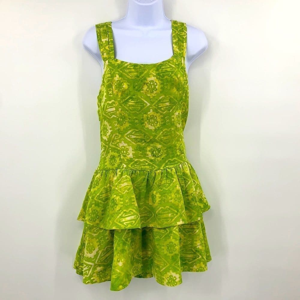 Hi Tide Maui Tiered Ruffle Sun Dress Sz S