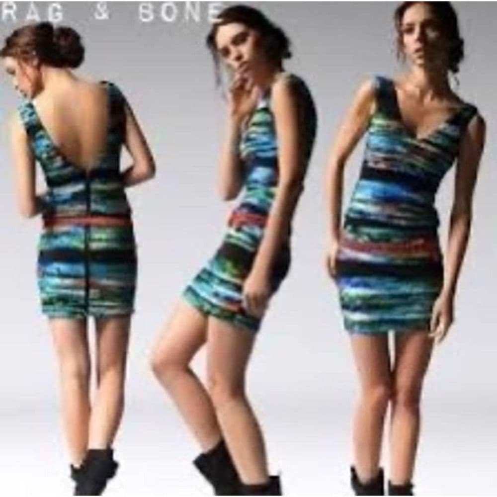 Rag & Bone Harley Frayed Silk Dress Sz S