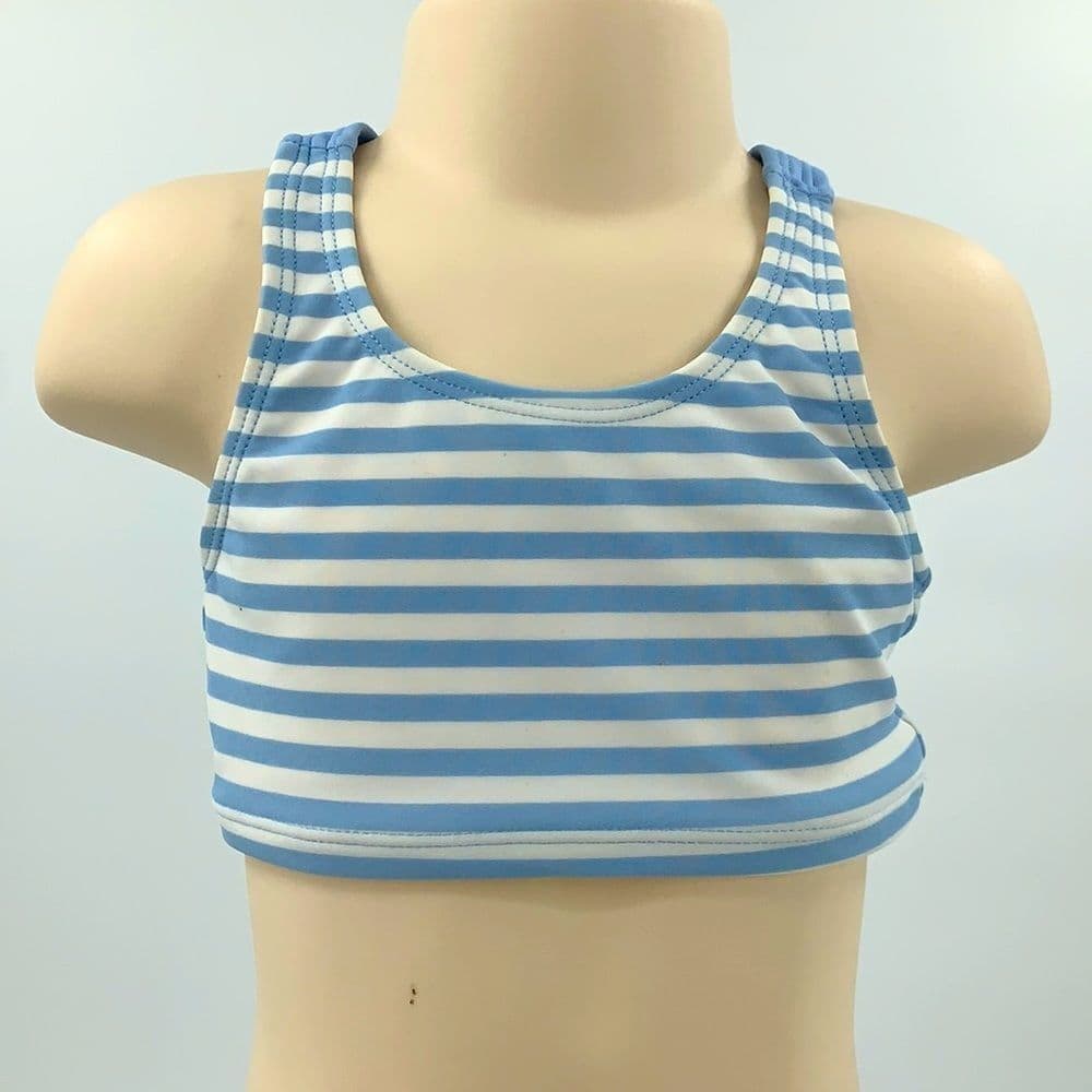 Hanna Andersson Blue/White Striped Bikini Top Sz80