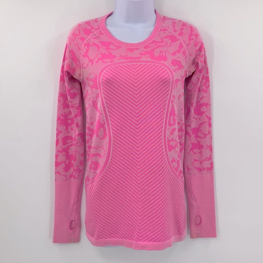 Lululemon Swiftly Tech Pink Color Change Long Sleeve Sz 6