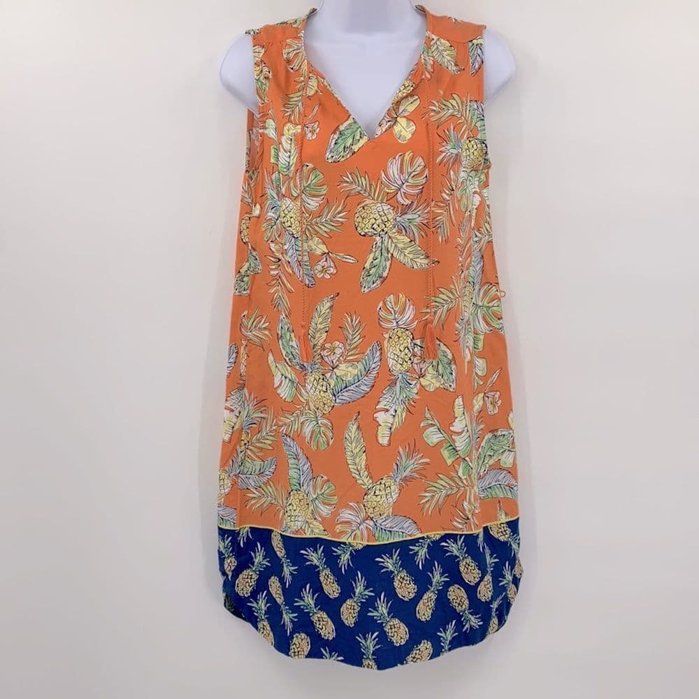 Beachlunchlounge Tropical Pineapple Sheath Dress Sz XS
