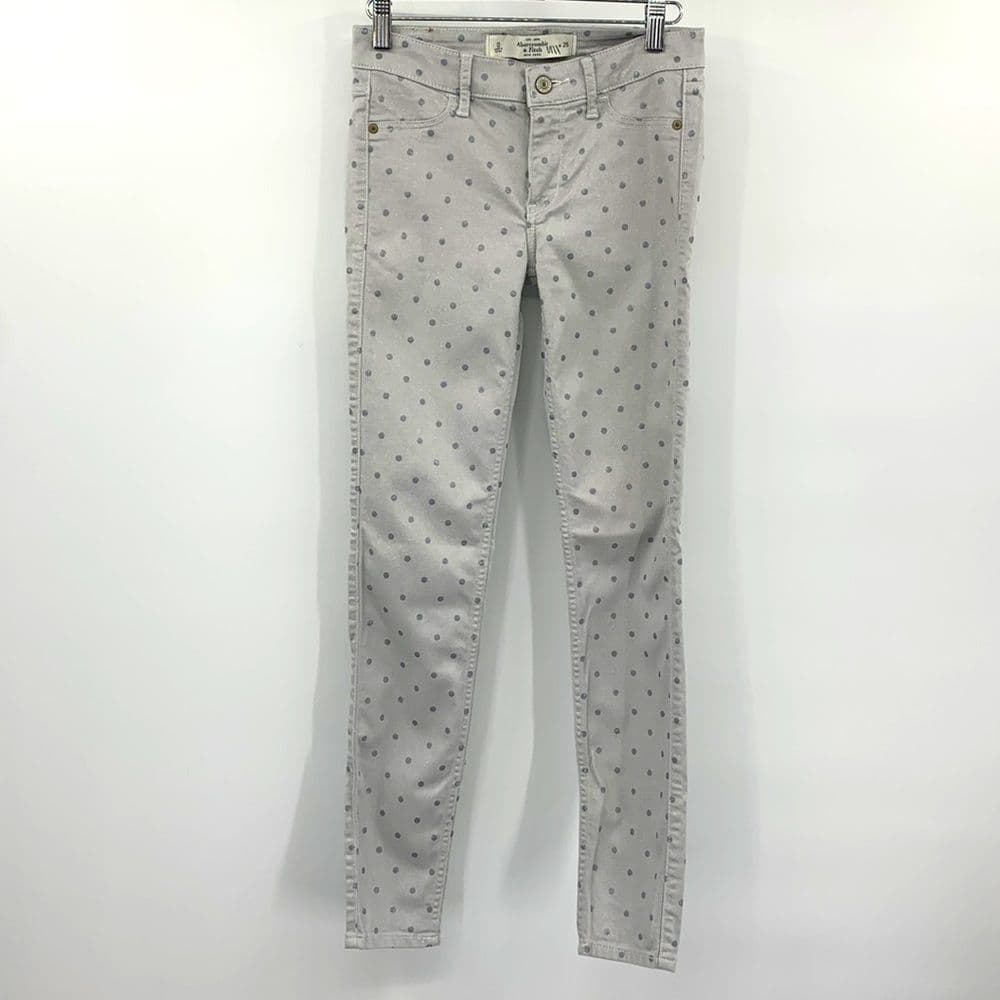 Abercrombie & Fitch Metallic Dot Skinny Jeans Sz 25