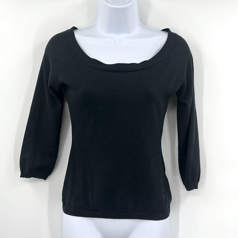 Bruno Manetti Black Scoop Neck Sweater Sz 40 (Small)