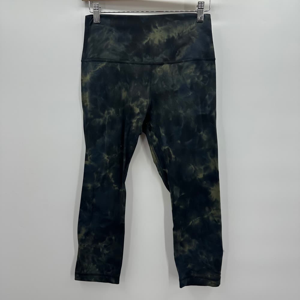 Lululemon Align Crop 21" Diamond Dye Graphite Grey Bronze Green in Size 8