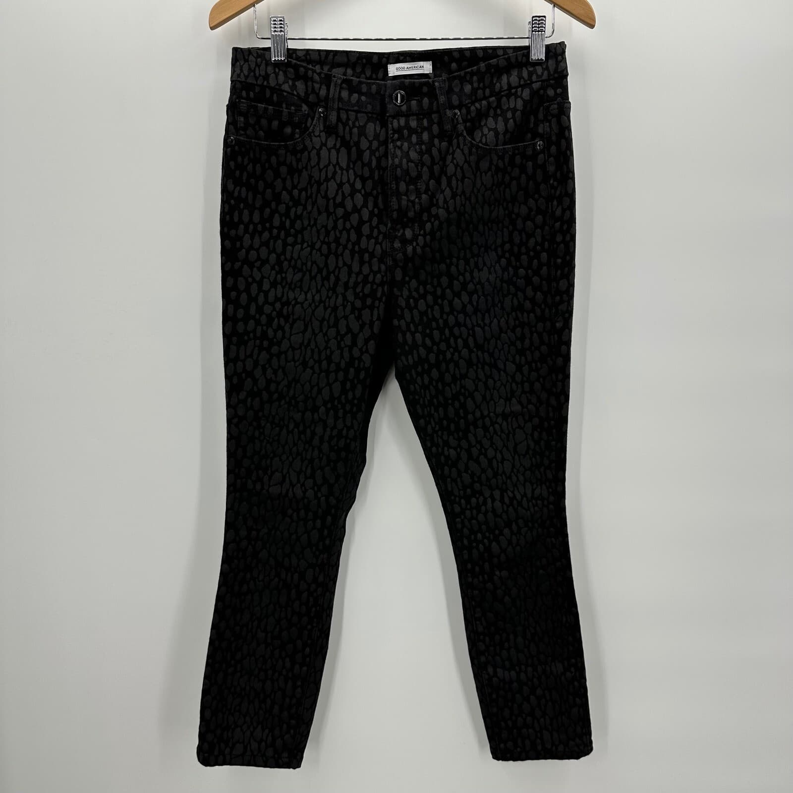 Good American Good Legs Crop Sz 10/30 Pattern Denim